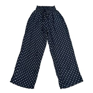 Sorrento Navy Blue Polka Dot Summer Beach Wide Leg Pants